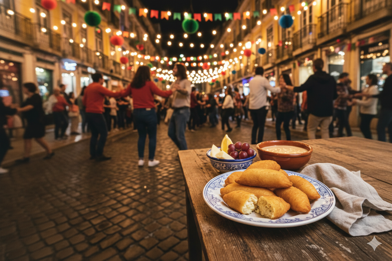 Frozen packs of Lisboa Bites rissóis and pastéis de bacalhau in labeled freezer bags and trays